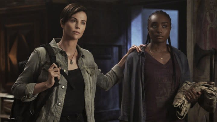 Charlize Theron and KiKi Layne as Andy and Nile in Netflix's The Old Guard