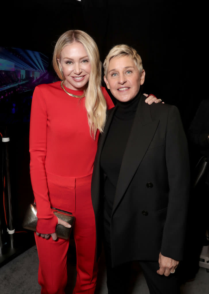 Ellen DeGeneres is now married to Portia de Rossi, pictured together in December 2021. (Getty Images)