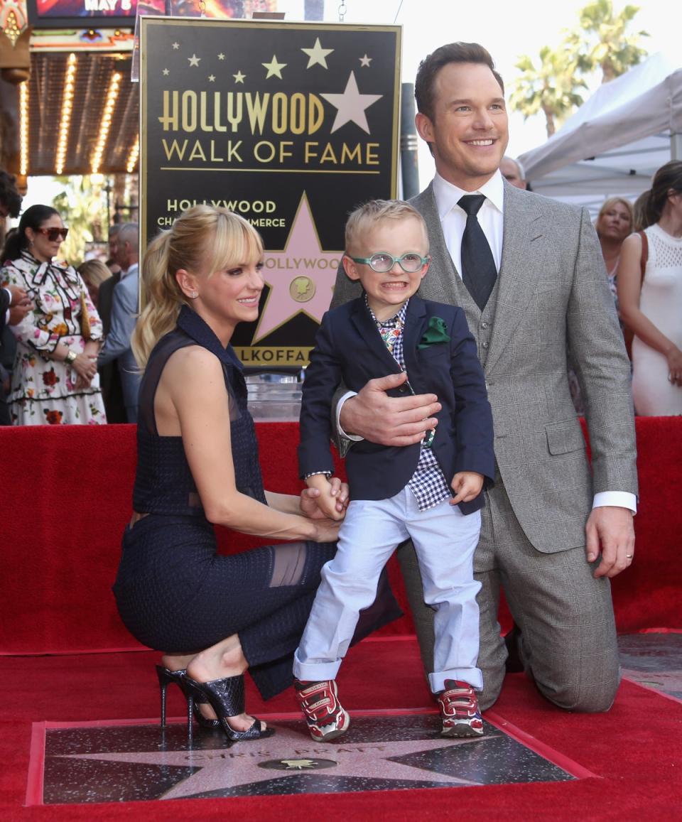 Anna Faris, Chris Pratt, and their son, Jack (Getty Images for Disney)