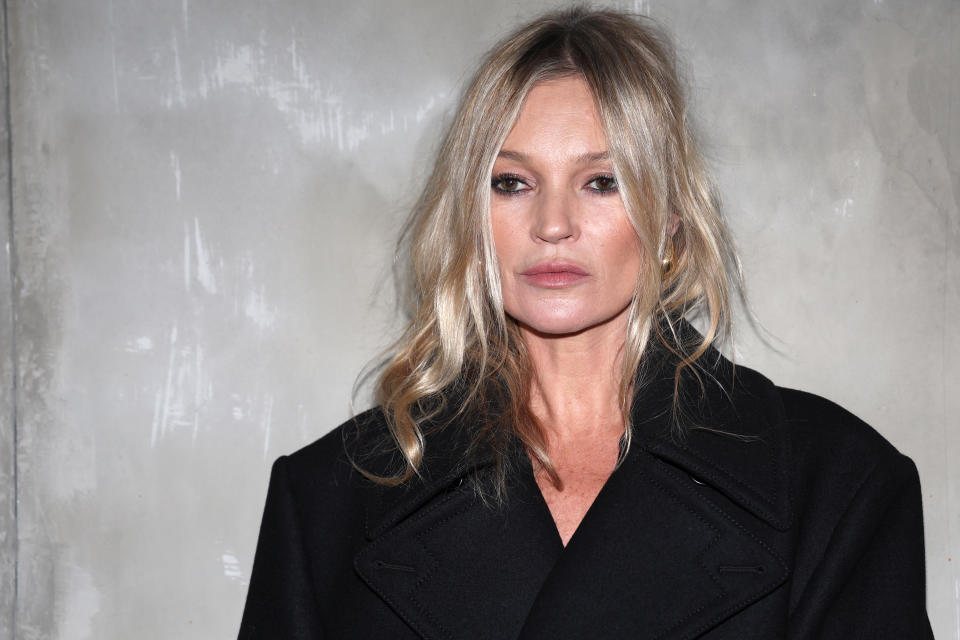 Kate Moss attends the Bottega Veneta fashion show during the Milan Fashion Week Womenswear Fall/Winter 2024-2025 on February 24, 2024 in Milan, Italy. (Photo by Vittorio Zunino Celotto/Getty Images)