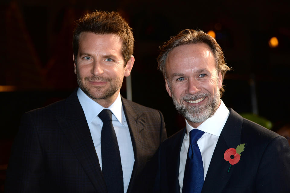 Bradley Cooper (left) and Marcus Wareing arriving for the Burnt premiere at Vue West End, Leicester Square, London. PRESS ASSOCIATION Photo. Picture date: Wednesday October 28, 2015. Photo credit should read: Anthony Devlin/PA Wire 