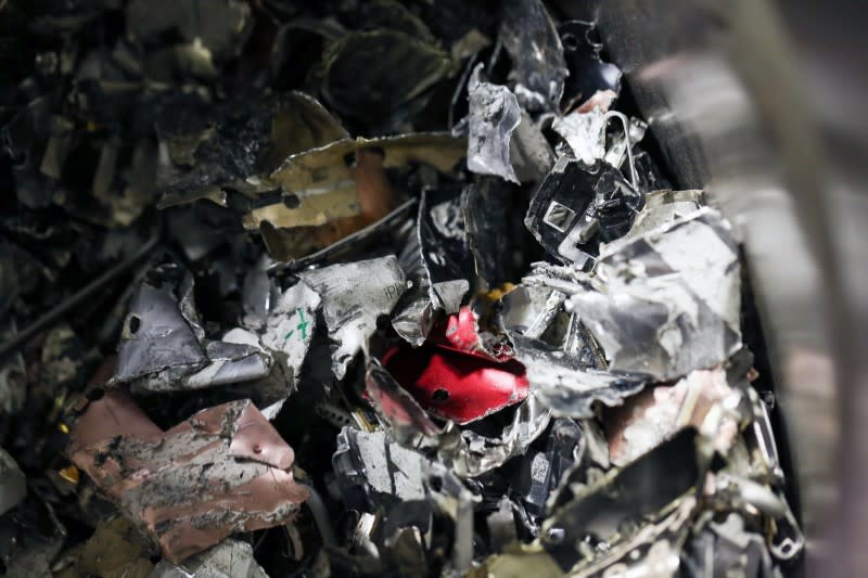 Shredded iPhones at an Apple recycling facility in Austin