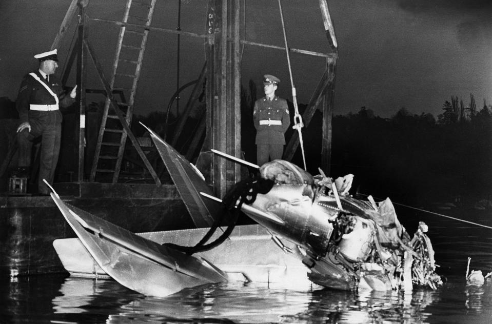 British military guarding the wreckage of the Russian fighter in 1966 - Ullstein bild via Getty
