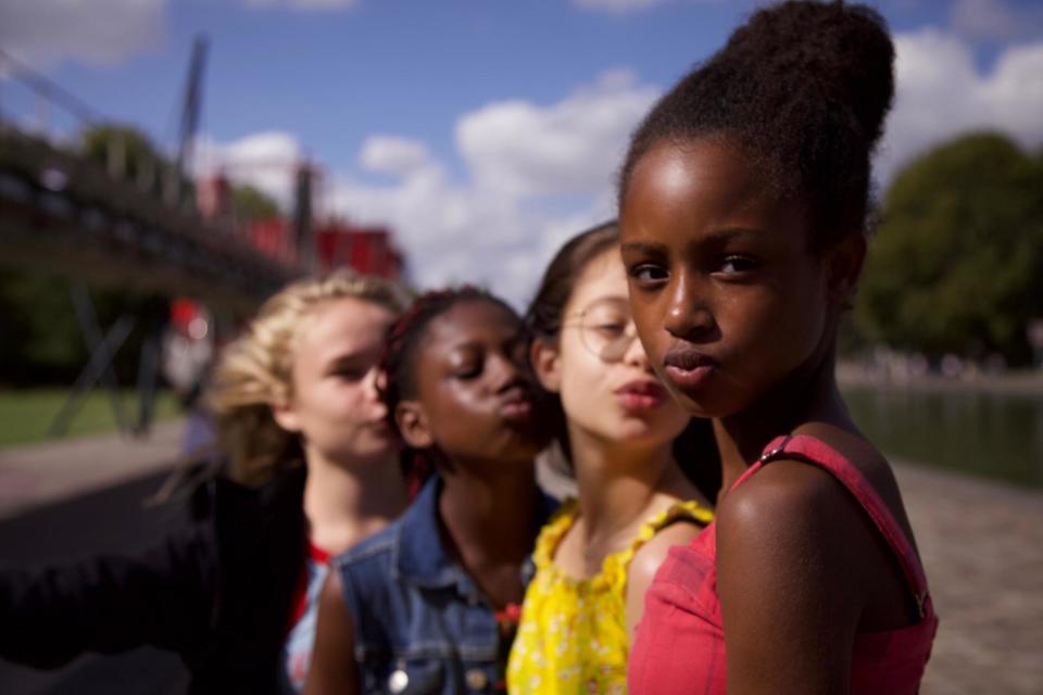 Fathia Youssouf, Médina El Aidi-Azouni, Esther Gohourou, and Ilanah Cami-Goursolas in 'Cuties': Courtesy of Netflix