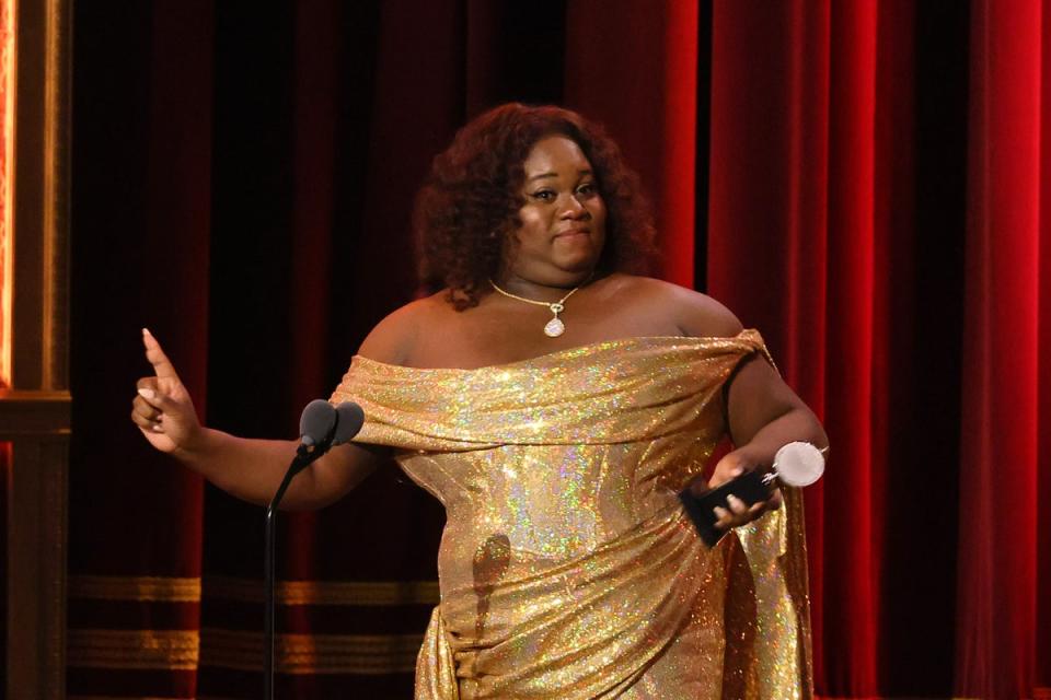 Alex Newell accepts the award for Best Featured Actor in a Musical (Getty Images for Tony Awards Pro)