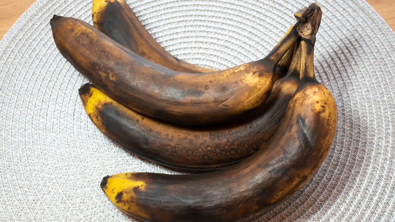 Overripe brown bananas