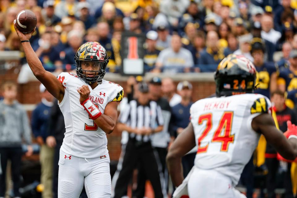 Maryland quarterback Taulia Tagovailoa is expected to play at MSU despite getting dinged up last week at Michigan.