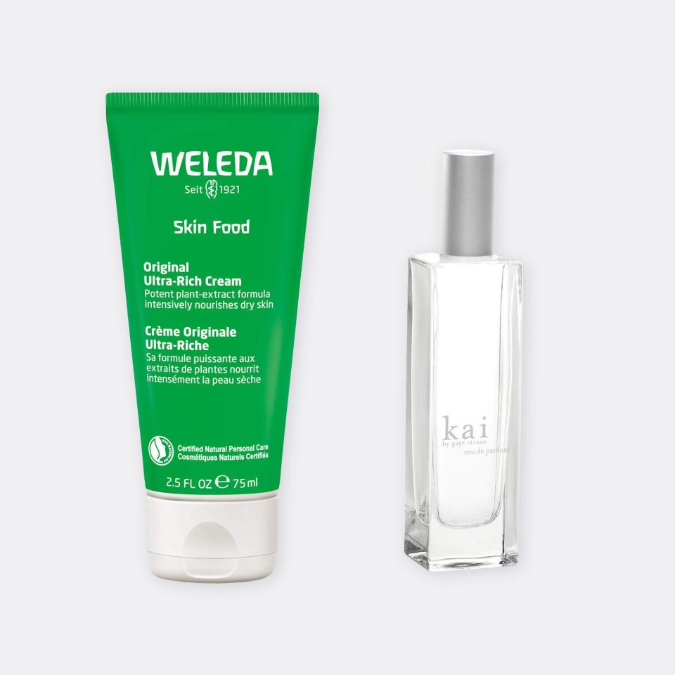 From left: Weleda Skin Food Original Ultra-Rich Cream ($19, Shop Now); Kai Perfume ($78, Shop Now)