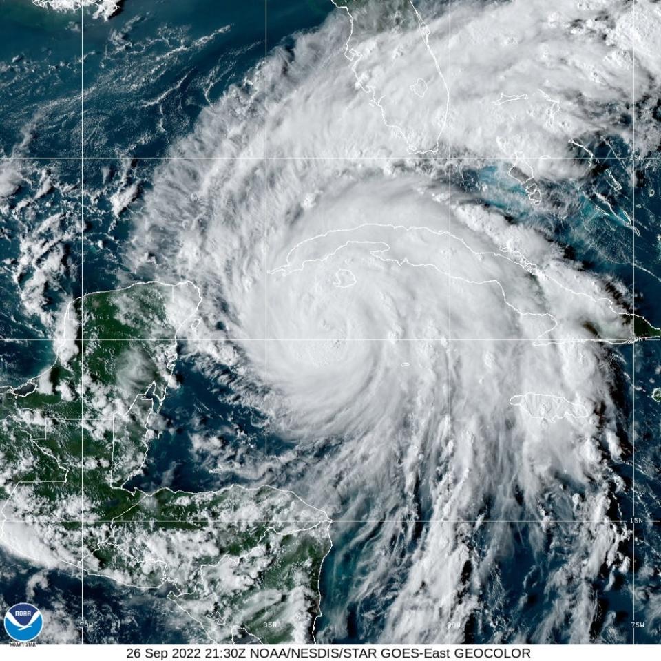 Hurricane Ian put much of Florida on alert Monday as it moved over the northwest Caribbean and Cuba on Monday September 26, 2021