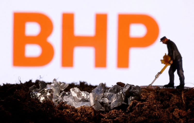 FILE PHOTO: FILE PHOTO: BHP shares jump 2.3% after Anglo announces break-up plan