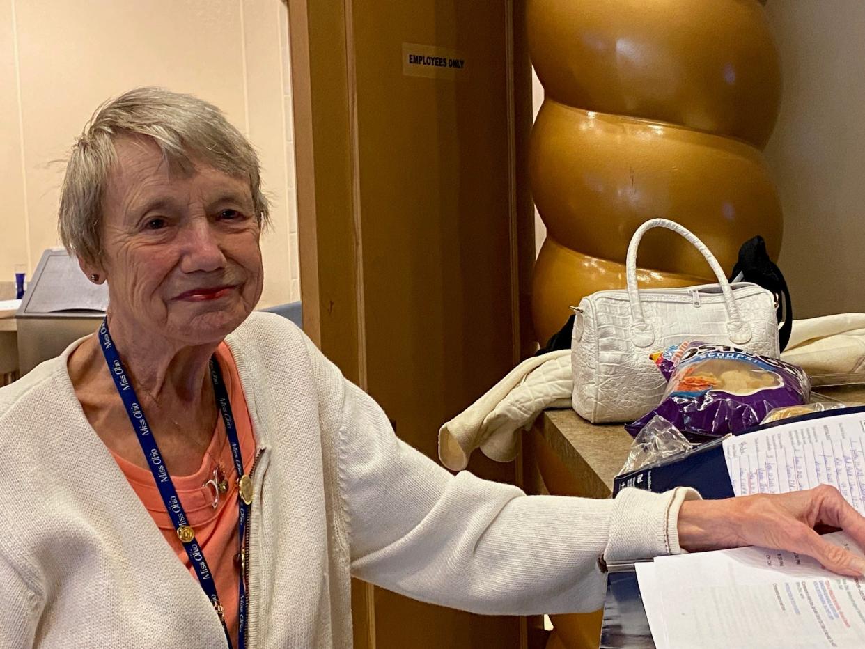 Dayna Sowers, 81, of Mansfield, has been helping with the Miss Ohio Scholarship Program since 1987, first as a chaperone and this year as production hospitality.