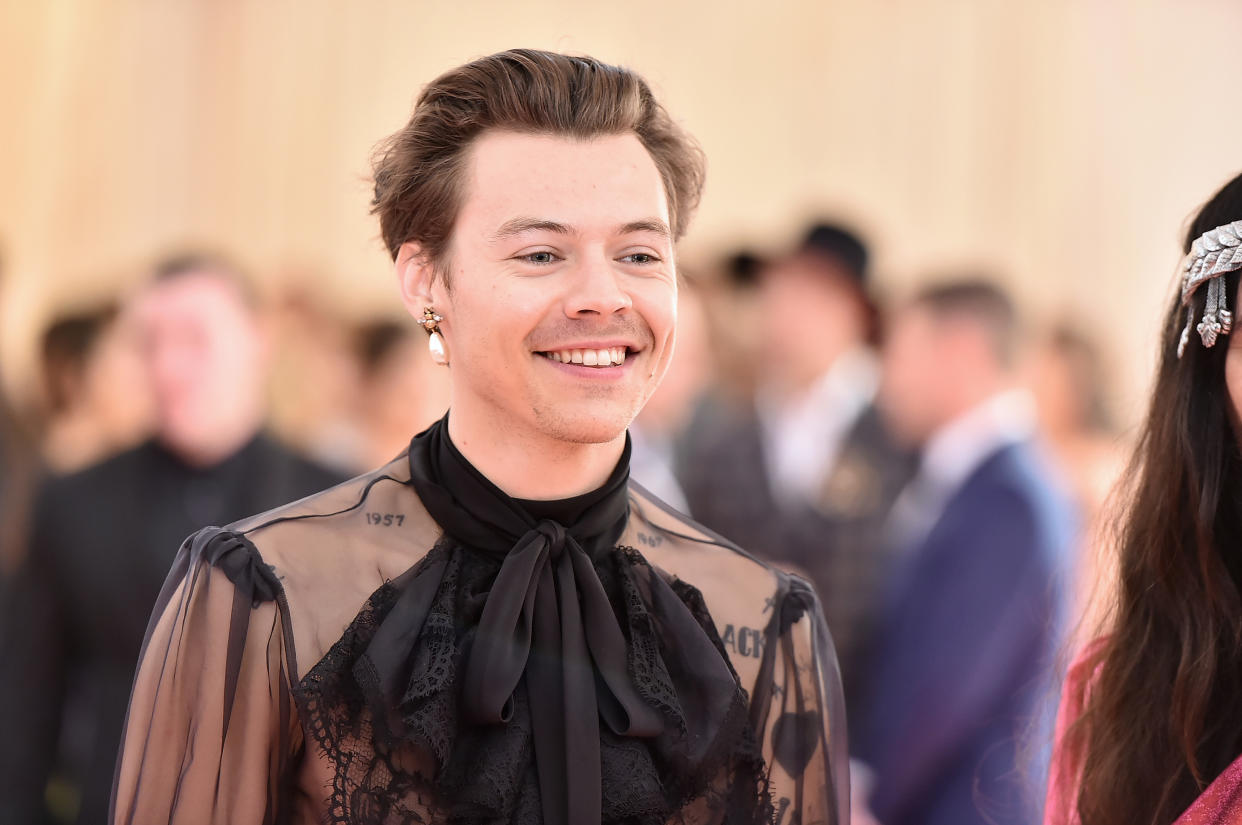 NEW YORK, NEW YORK - MAY 06: Harry Styles attends The 2019 Met Gala Celebrating Camp: Notes on Fashion at Metropolitan Museum of Art on May 06, 2019 in New York City. (Photo by Theo Wargo/WireImage)