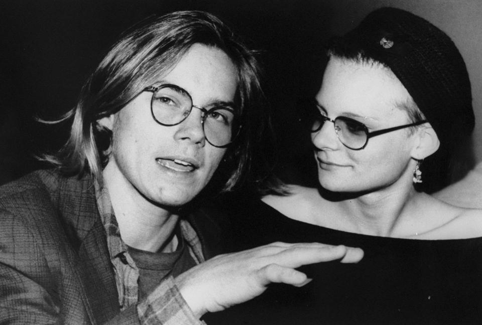 UNITED STATES - FEBRUARY 17: Actors River Phoenix and Martha Plimpton enjoying "Rock Against Fur" concert at the Palladium. (Photo by Richard Corkery/NY Daily News Archive via Getty Images)