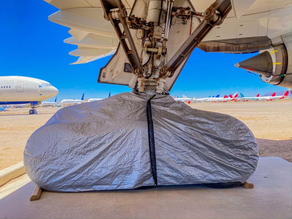 A stored aircraft in Pinal Airpark in Marana, Arizona — Pinal Airpark Tour 2021