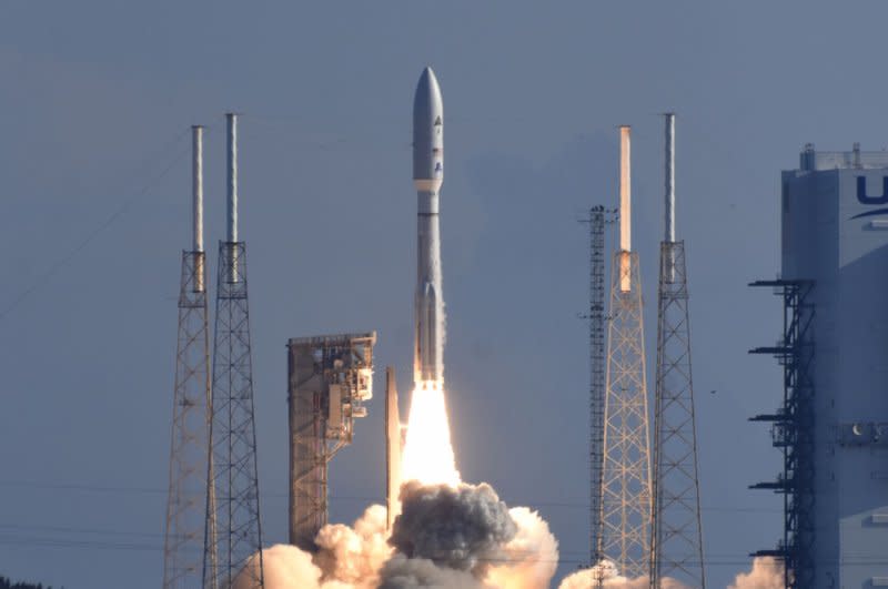 United Launch Alliance sent its Atlas V rocket into space Sunday morning as part of a joint mission with the U.S. Space Force and National Reconnaissance Office. Photo by Joe Marino/UPI