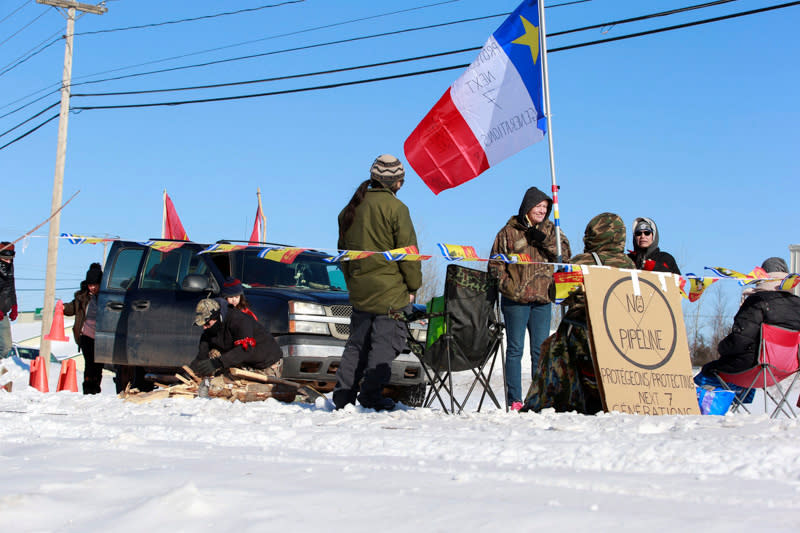 Protest in support of the indigenous Wet'suwet'en Nation's hereditary chiefs,in Moncton, New Brunswick