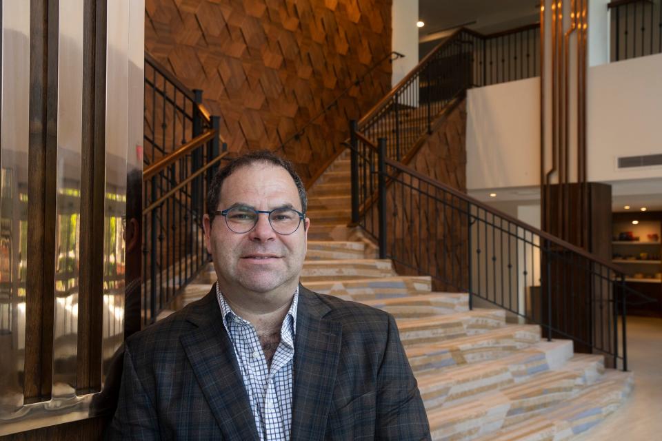 Carey Tajfel, Co-President of Hotels Unlimited in the main ballroom at the newly renovated Sheraton Hotel in Eatontown, NJ, which owns the hotel. Hotels Unlimited are the owners of the Sheraton.