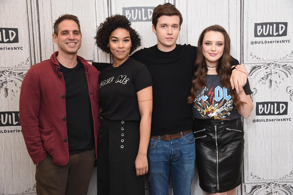 "Love, Simon" director Greg Berlanti with stars Alexandra Shipp, Nick Robinson and Katherine Langford.&nbsp;