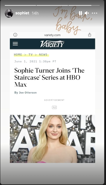 NY: The Staircase TV show premiere by HBOMAX Sophie Turner wearing