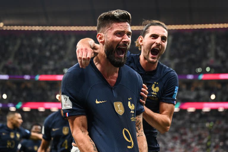 Frente a Inglaterra, Olivier Giroud marcó su cuarto gol en el Mundial Qatar 2022 y alcanzó a Lionel Messi en la tabla de anotadores, detrás de Kylian Mbappé (cinco).