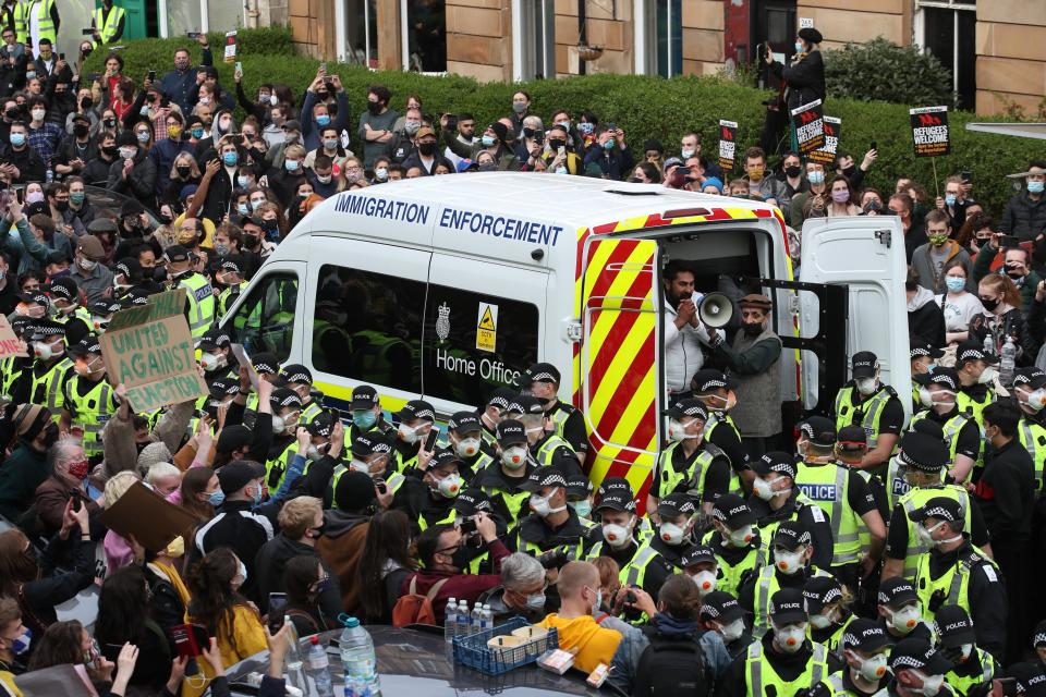 Glasgow immigration protest (PA Wire)