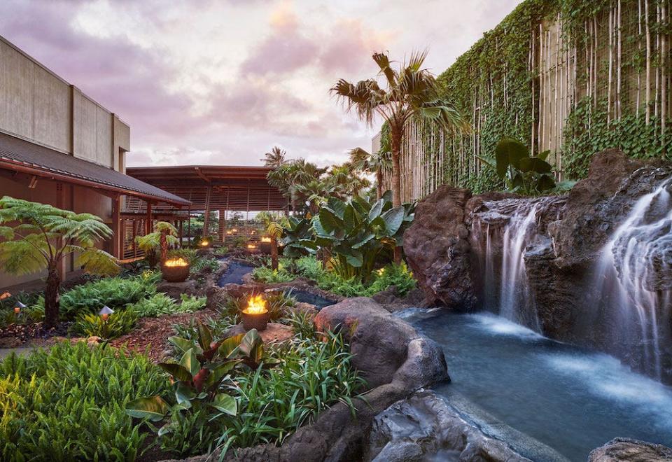 The open-air courtyard used to be a closed-off atrium in the hotel's past life. 1 Hotels opened it up to allow natural light, which has helped the hotel cut down on lighting and energy use by 70%.