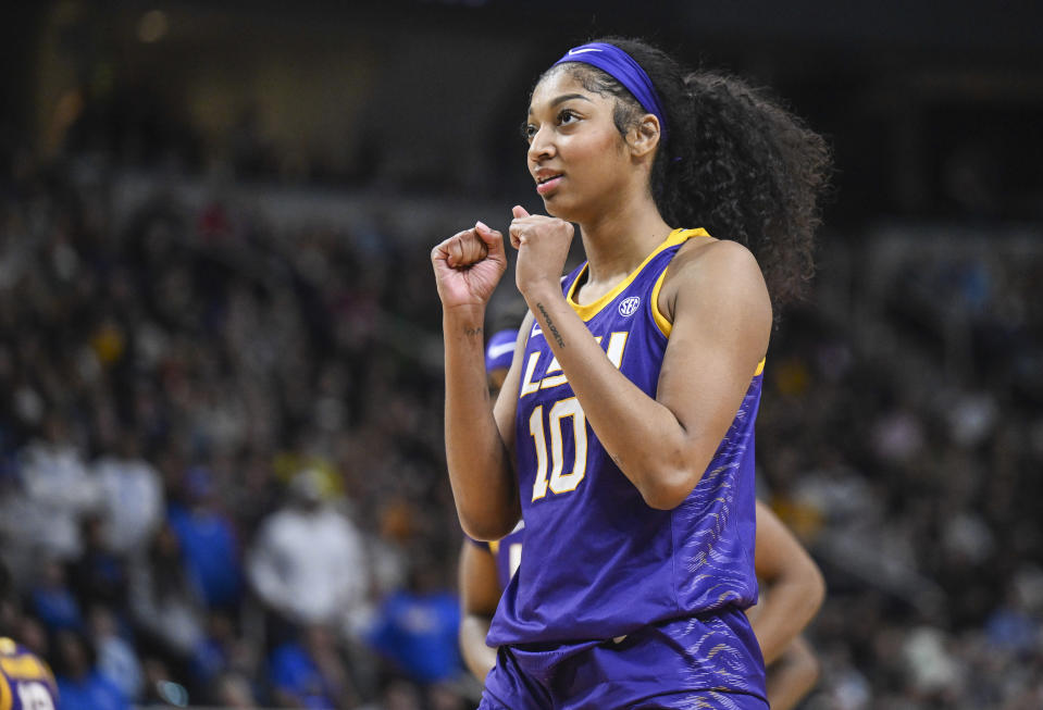 Angel Reese, a 2023 first-team All-American, had until Wednesday night to decide on her future. (AP Photo/Hans Pennink)