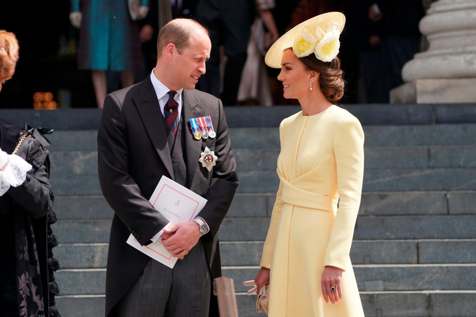 William and Kate leave the Jubilee service (AP)