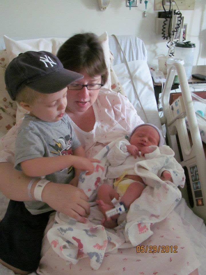 Ann Goodrich-Bazan with her two children, now 14 and 11. She was able to have both through in vitro fertilization.