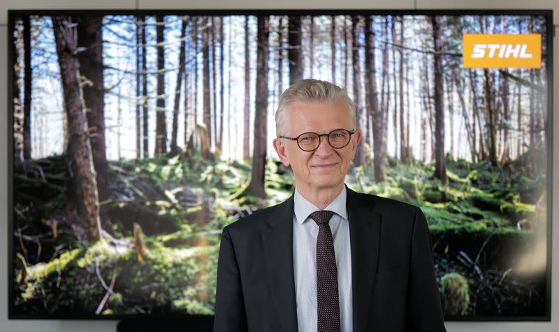 Bertram Kandziora, CEO of German engineering company Stihl, poses for a picture following an interview with Reuters in Waiblingen