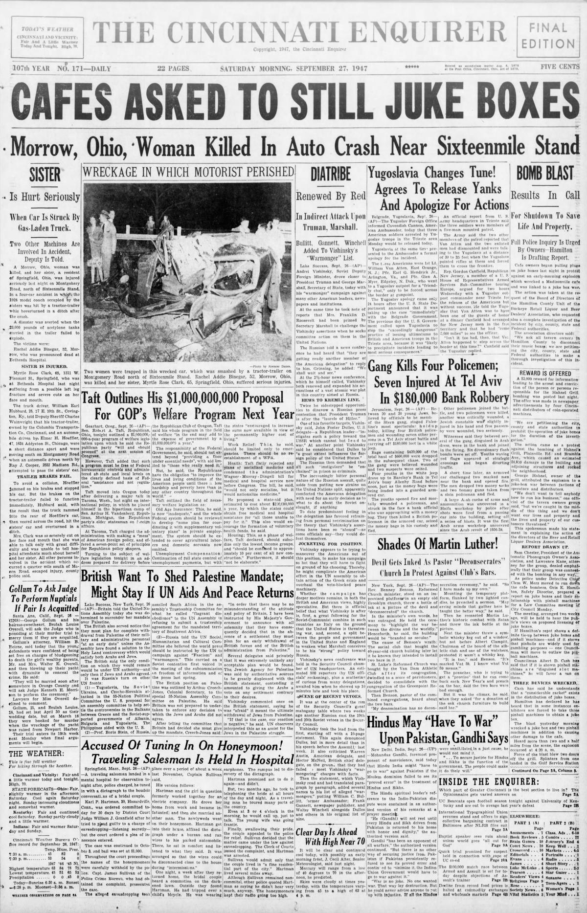 September 26, 1961: Cincinnati Reds clinch first NL pennant in 21