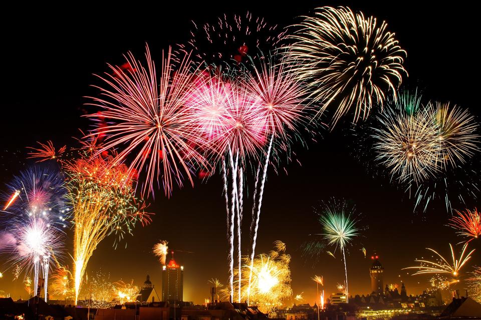 Pixabay/Free to use: fireworks (Credit: Nick). Link: https://pixabay.com/photos/fireworks-new-year-s-eve-city-sky-1953253/