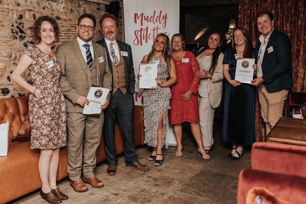 Winners of Muddy Stilettos awards for Suffolk and Cambridgeshire have been announced. From left: The Garden Room Shop at Blackthorpe Barn (Rougham), World of Play (Ixworth) and The Four Bells Glamping (Hawstead) <i>(Image: Ditty Lens Photography)</i>