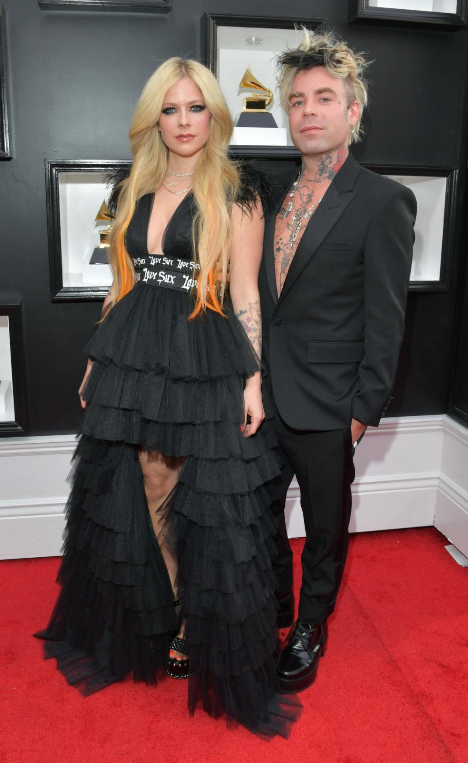 avril lavigne and mod sun at the 2022 grammys