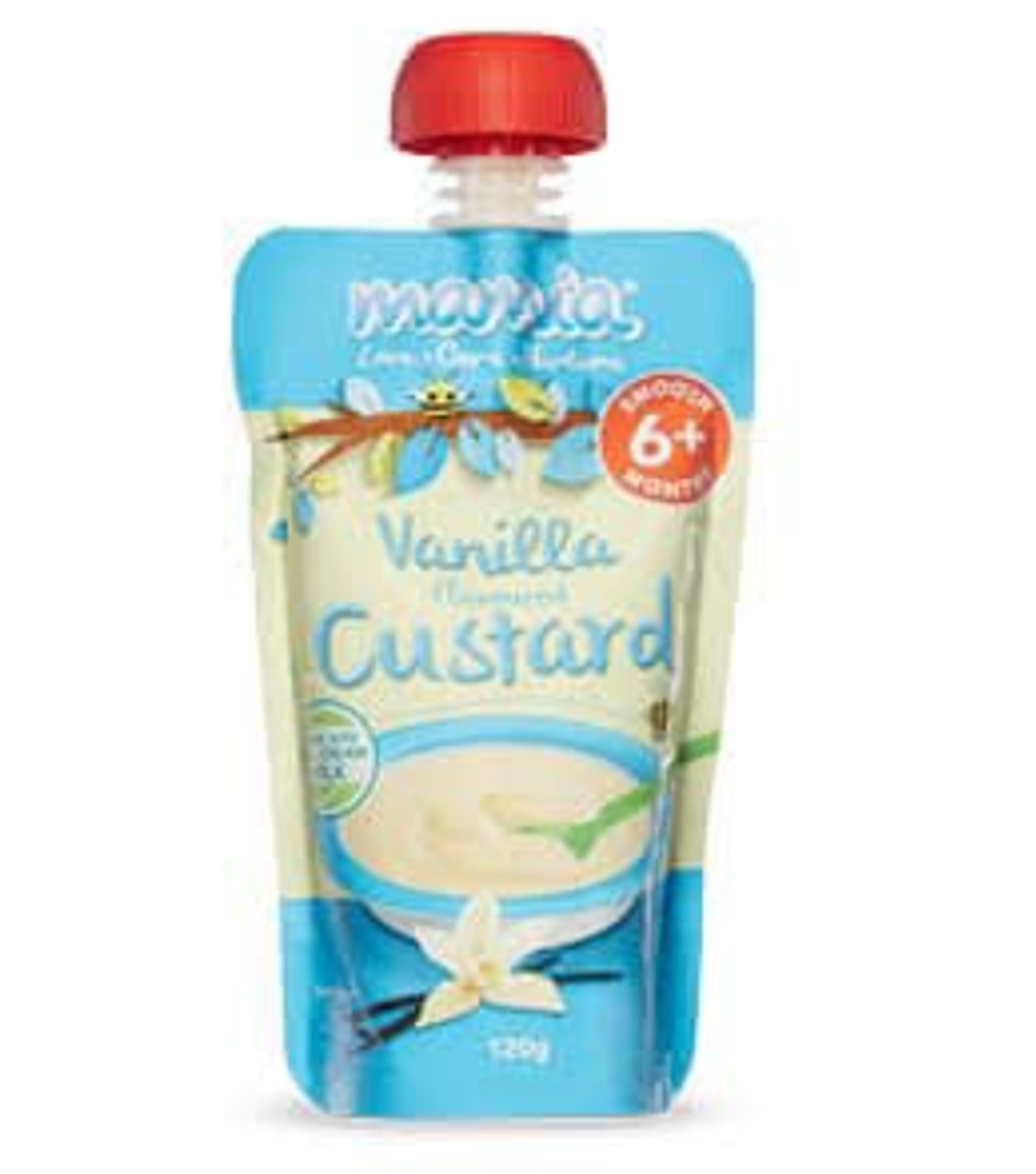 Mamia Vanilla Flavoured Custard from Aldi pictured, before the packaging changed.