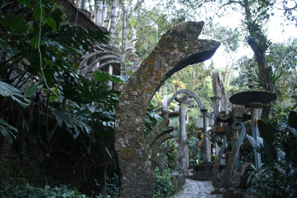 This Jan. 31, 2014 photo shows a view of Las Pozas, a dreamy, little-known garden of surreal art in Mexico’s northeast jungle. The garden was created by the late Edward James, a British multimillionaire and arts patron who favored surrealists like Rene Magritte and Salvador Dali. (AP Photo/Teresa de Miguel Escribano)