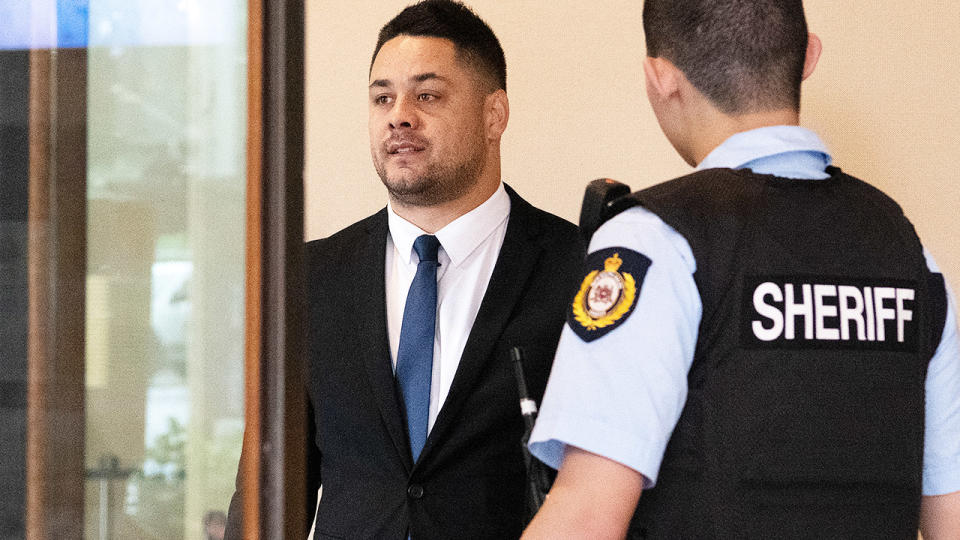 Jarryd Hayne, pictured here at the Downing Centre District Court.