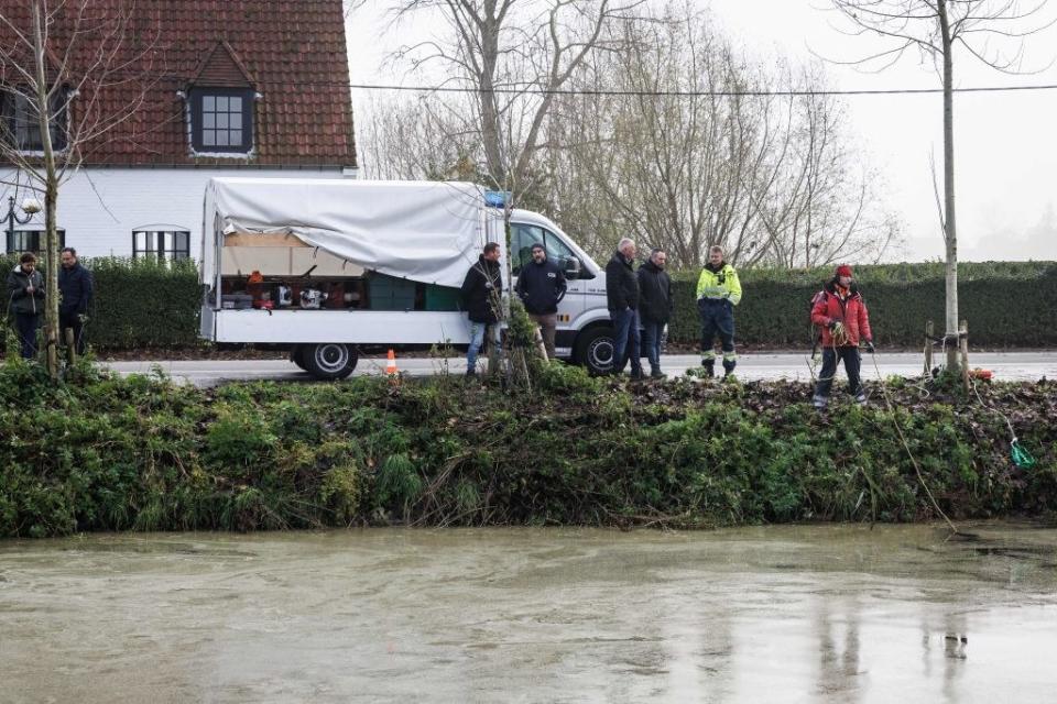 Police sweeping a river