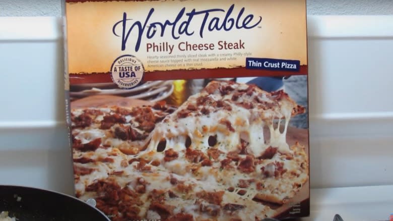 world table philly cheese steak pizza packaging