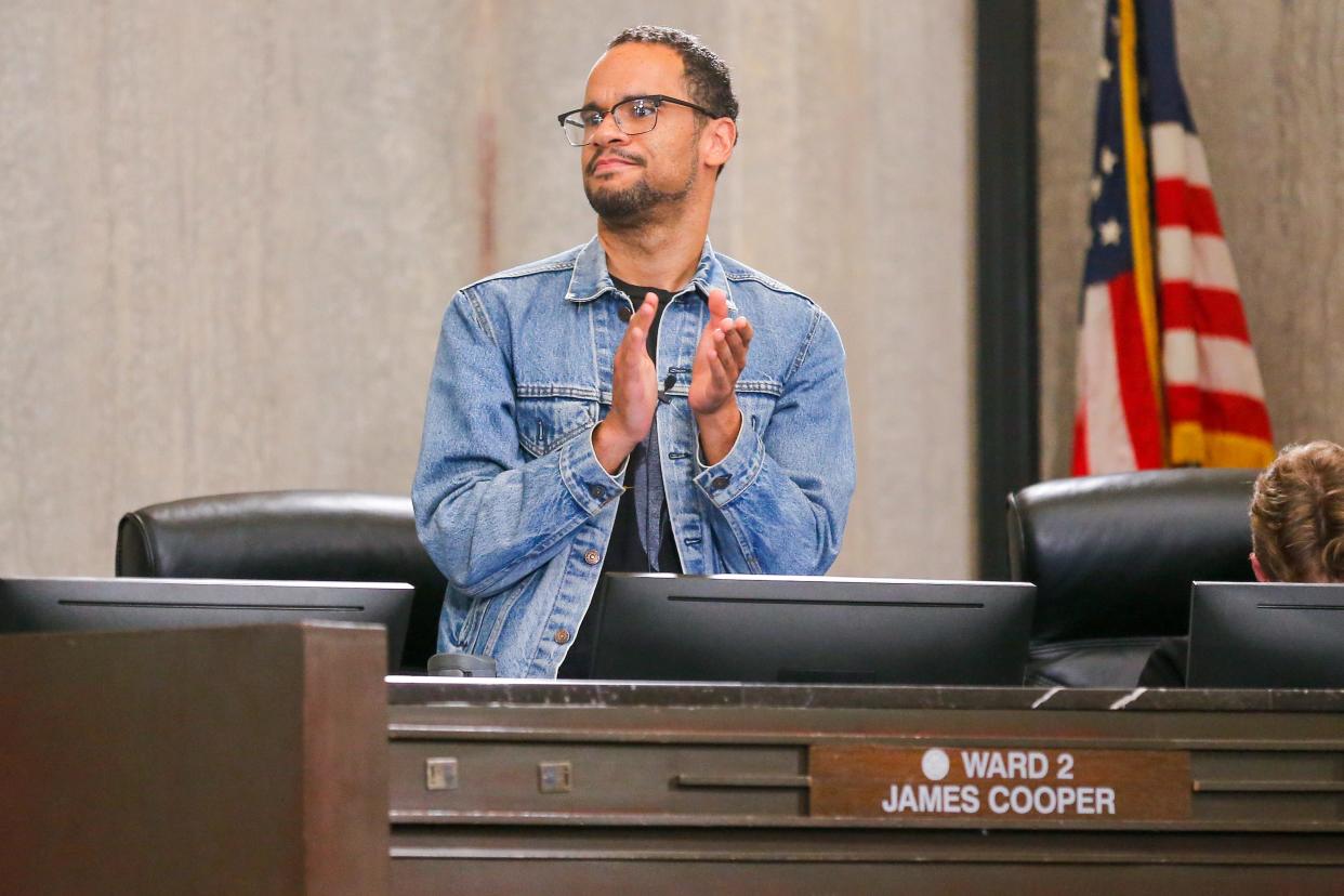 Councilman James Cooper speaks during an Oklahoma City Council meeting on Tuesday.