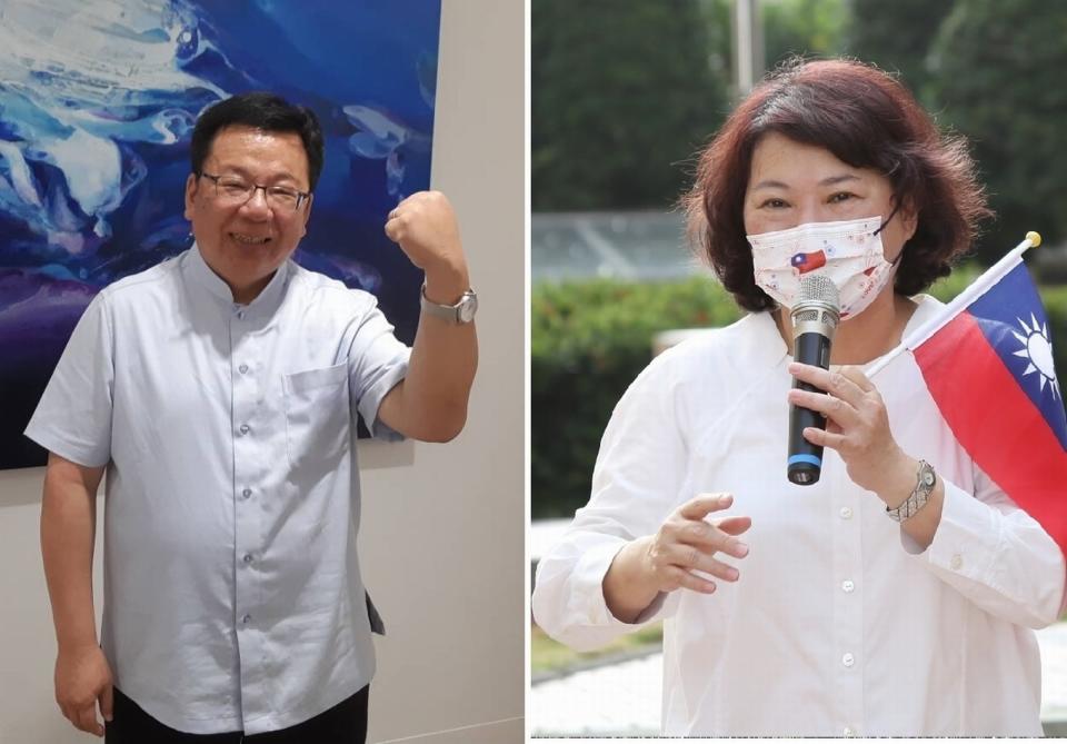 2022年嘉義市長選舉，由民進黨的李俊俋挑戰國民黨的黃敏惠。   圖：新頭殼合成照片
