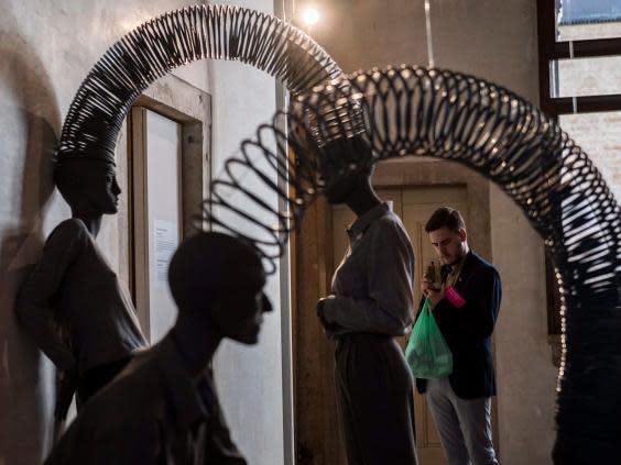 ‘The Slinky Effect’ by Azeri artists Kanan Aliyev and Ulviyya Aliyeva (EPA)