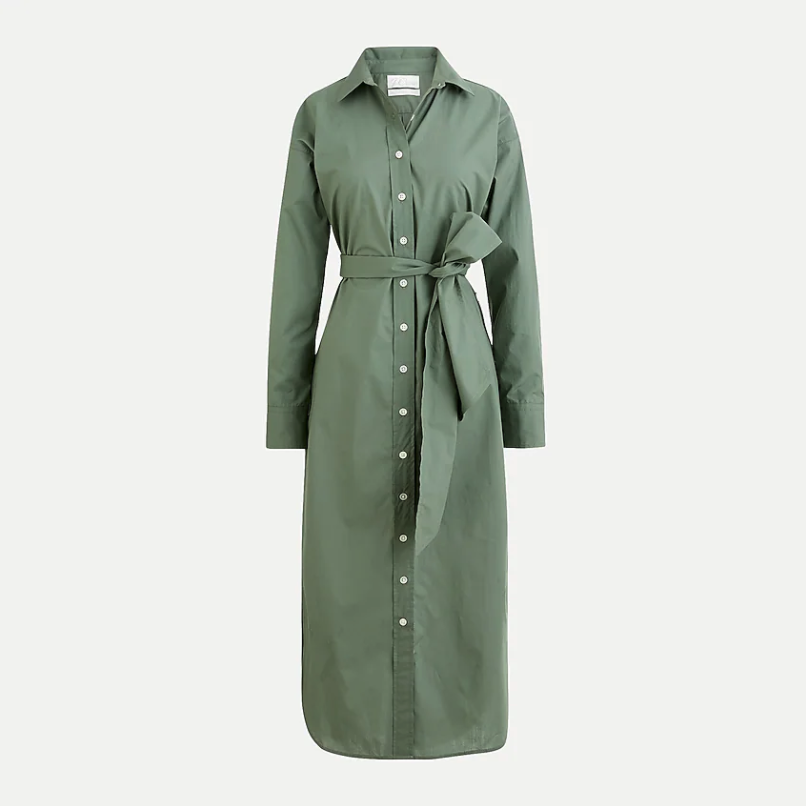 Relaxed-fit crisp cotton poplin shirtdress. Image via J.Crew.