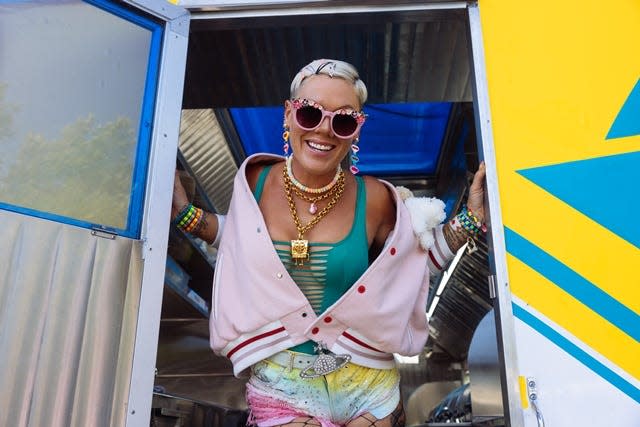 Pink will hit the road in July for her Summer Carnival stadium tour featuring Brandi Carlile, Pat Benatar and Neil Girlado on select dates and Grouplove and KidCutUp at every show.