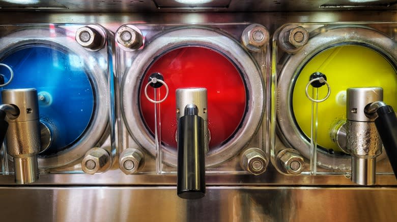 Machines filled with colorful slushies