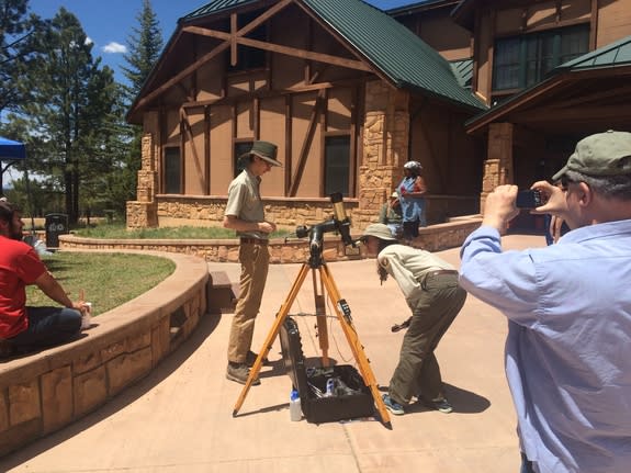 Sun observing during the day at the Bryce Canyon Astronomy Festival.