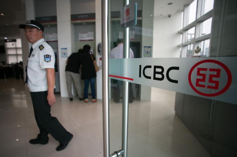 A branch office of the Industrial and Commercial Bank of China Ltd (ICBC), pictured in Shanghai, in September 2014