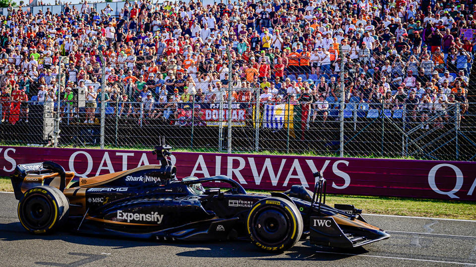 The APXGP car on the track at the Hungarian F1 Grand Prix