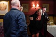 <p>Sharon prepares to lash out at Phil.</p>