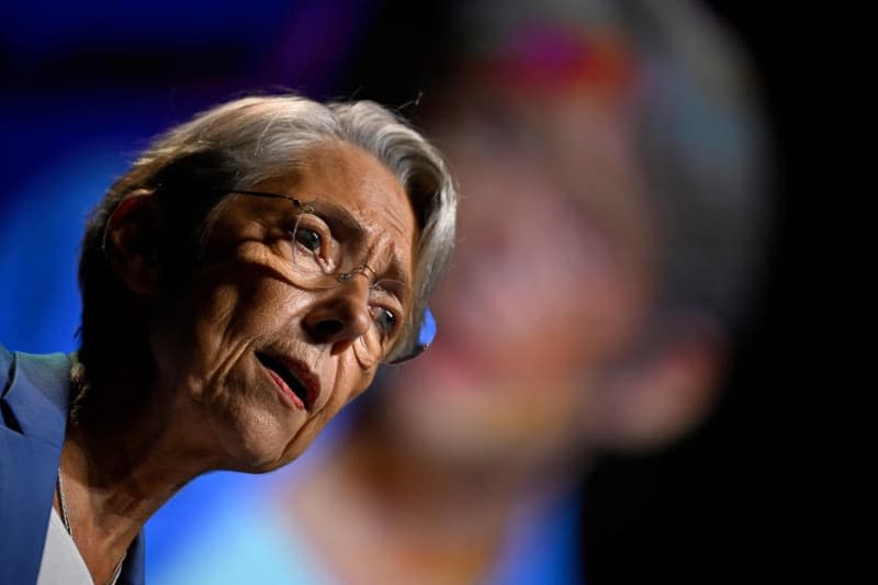 Elisabeth Borne, Prime Minister of France, gives a speech during the Congress of French Regions 2023. The centre-right government of French prime minister Élisabeth Borne has resigned, the presidential palace in Paris says. Damien Meyer/AFP/dpa